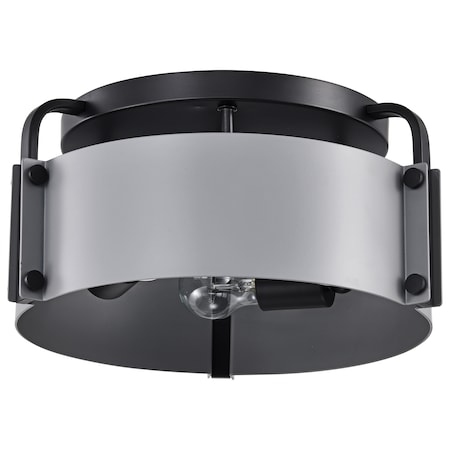 Altos 3-Light Semi Flush 14 In. Gray And Matte Black